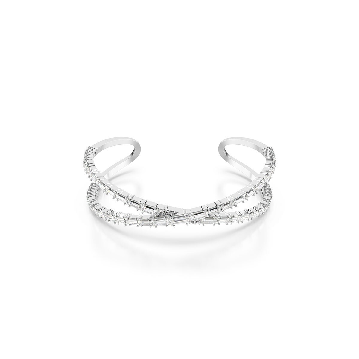 Swarovski Hyperbola cuff, Infinity, White, Rhodium plated 5677626