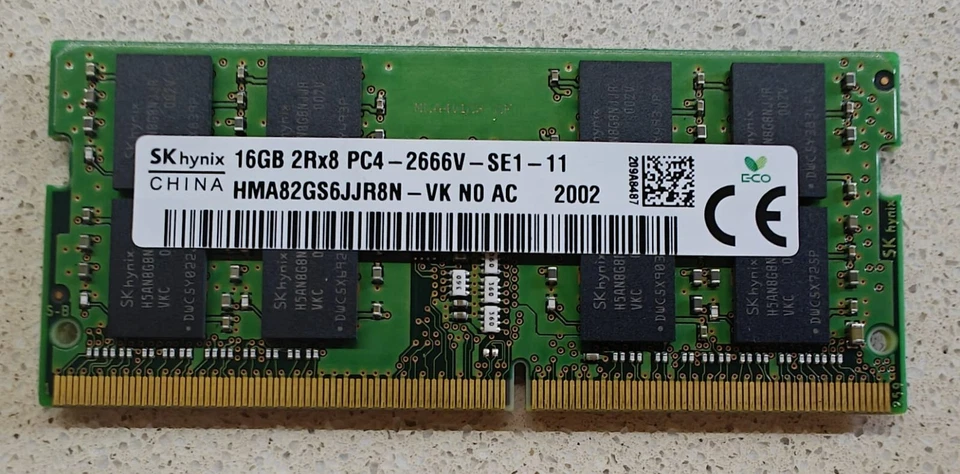 SK Hynix 16GB DDR4 2666MHz SO-DIMM RAM – PC4-21300 260-Pin Laptop Memory Module - Image 2 of 2