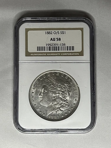  1882 O/S NGC AU58 Morgan Silver Dollar $1