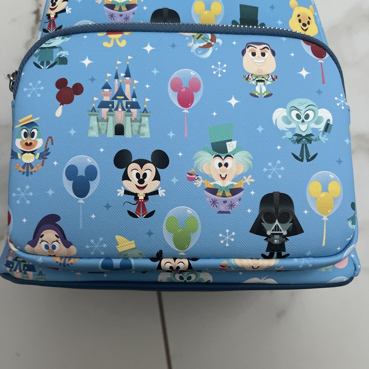 Disney Parks  x Loungefly 2022 Disney Parks Chibi Icons Characters New Blue Disney Parks Loungefly Mini Backpack and Wallet at  main image 3