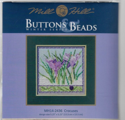Purple Crocuses Buttons & Beads Winter Series Kit by Mill Hill
