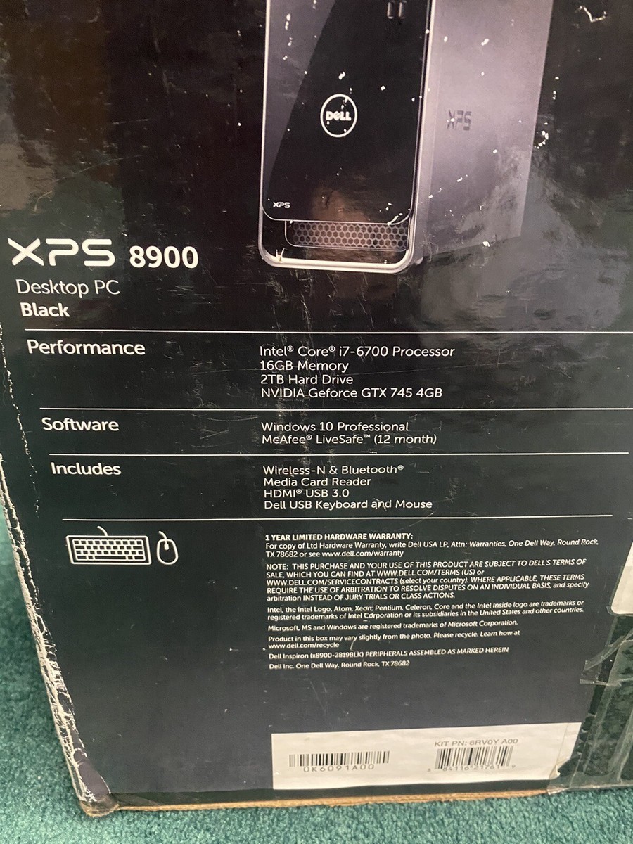 Dell XPS 8900 Desktop PC Intel Core i7-6700. 16GB Memory Dell XPS 8900 Desktop PC Intel Core i7-6700. 16GB Memory