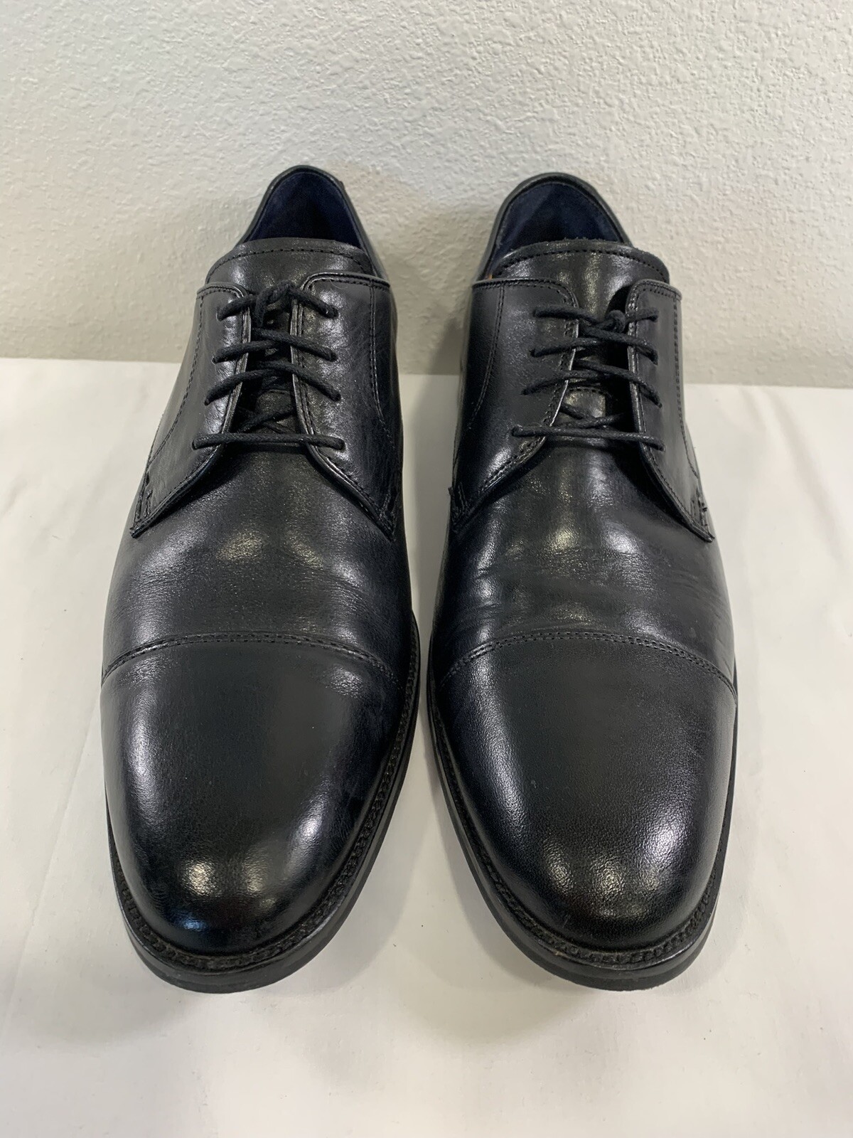 SAOLA Scarpe Oxford Cole Haan Lenox Hill Cap Toe 13M nere stringate in pelle con scatola