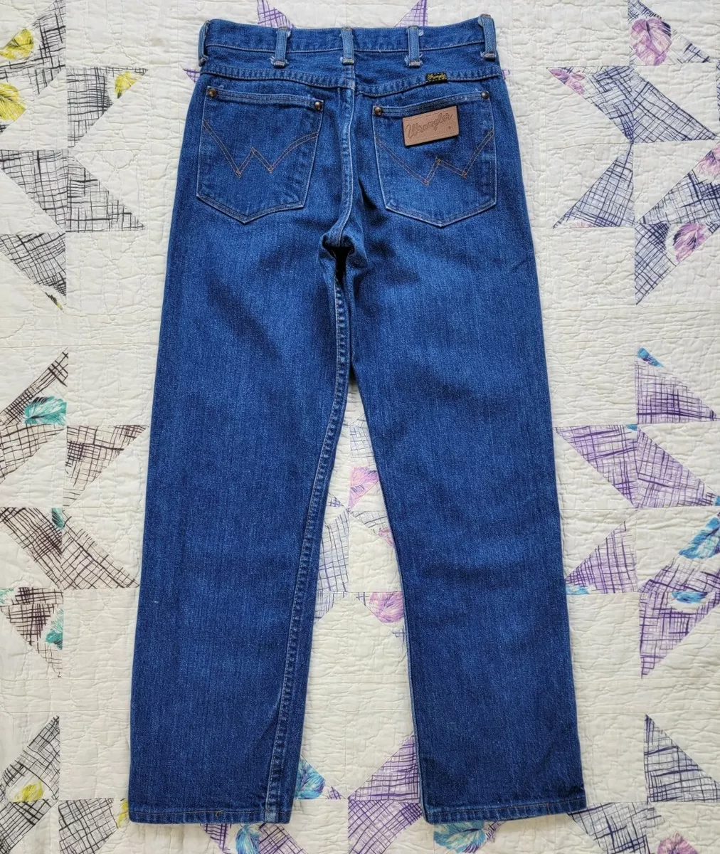 Vintage 1960s Wrangler Blue Denim Jeans Made In USA Ideal Zipper Cowboy sz 26