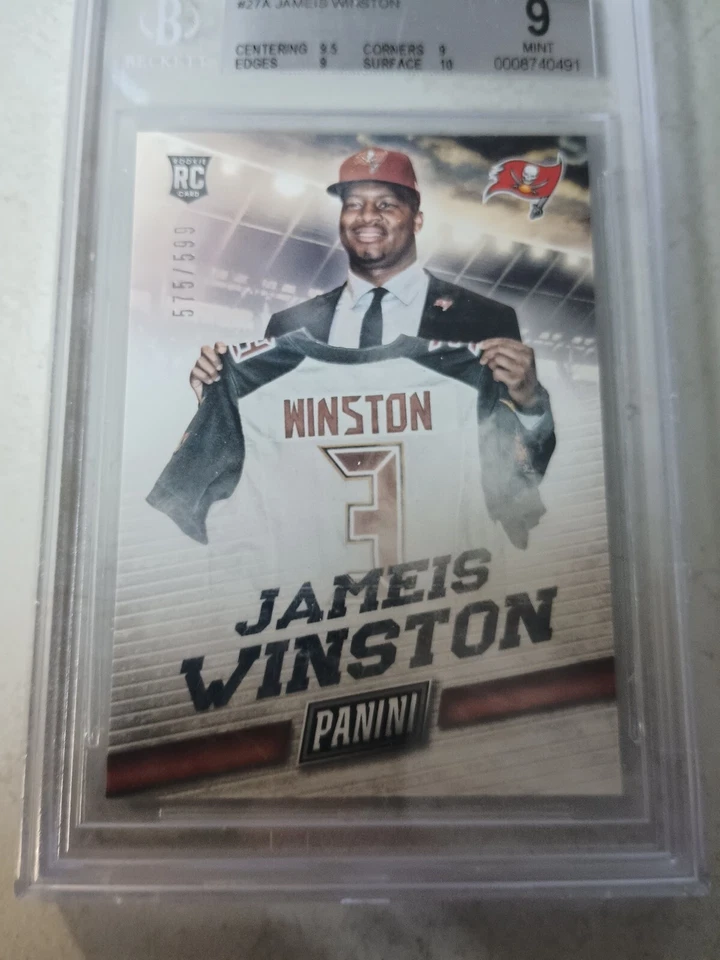 2015 Fathers Day Jameis Winston Rookie Card Numbered 575/599 BGS 9 Mint - Image 4 of 4