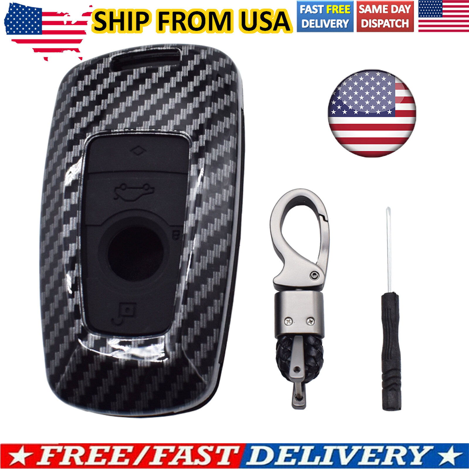 Carbon Fiber Remote Key fob Cover For BMW M2 F87 M3 F80 M4 F82 F83 1 3 ...