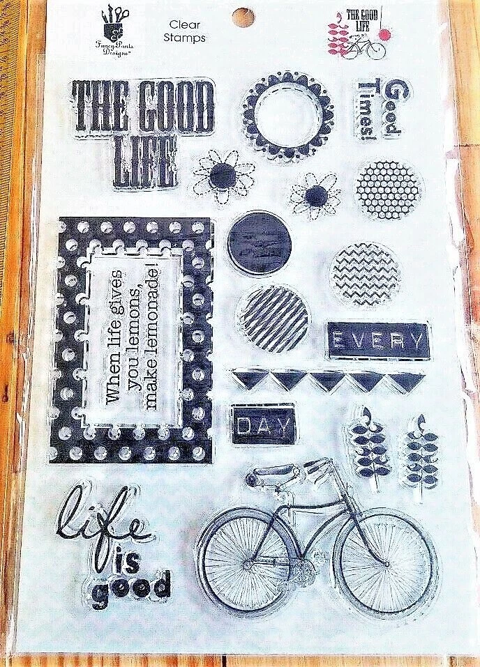 Juego de estampillas acrílicas transparentes The Good Life de Fancy Pants Designs 1652 ¡NUEVO! Bicicleta Foto 2 de 2