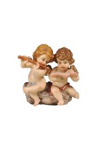 personaggi per presepe: COPPIA DI ANGELI in legno realizzati in Val Gardena