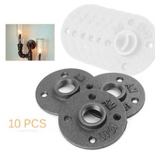 Bridas De Piso De Hierro Fundido - 10 Piezas, DN20 3/4", Roscadas, Negras, Para Muebles Industriales, Estanterías Y Proyectos DIY