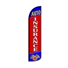 Auto Insurance Swooper Flutter Feather Flag  3ft W x 11.5ft Tall