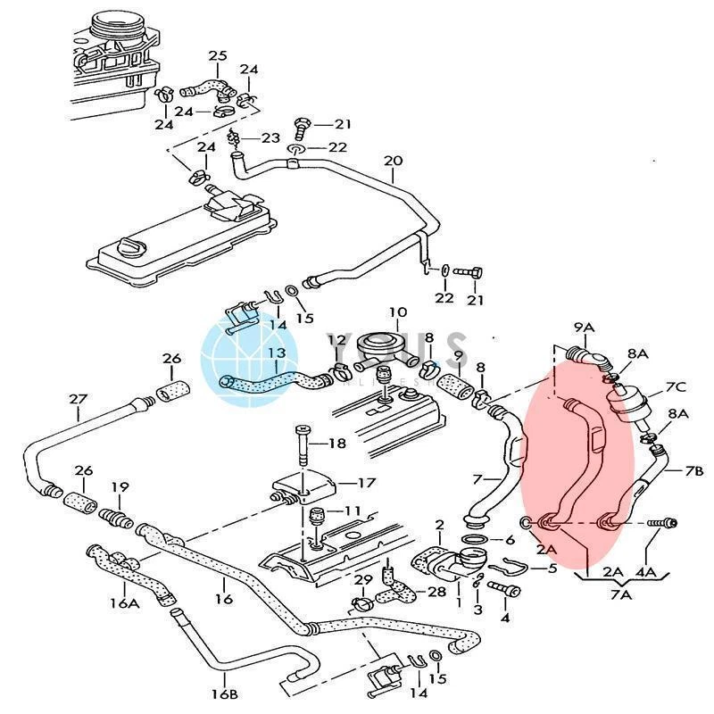 For VW Passat 1.9 D / TD / TDI Syncro / 4motion Cylinder Head Cover Breather - Image 2 of 2