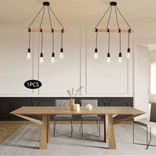 Kitchen Light Fixtures, Rustic Dining Room Light Fixture with 4 E26 Bulb Sockets