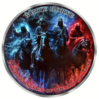 ''White Horse'' a. d. S.  ''Four Horsemen of the Apocal.   1oz Silberm. Kanada 2023
