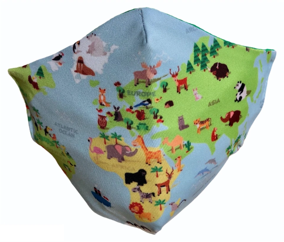 SALE WIEDERVERWENDBARE GESICHTSMASKEN FILTER DINOSAURIER FUSSBALL WELT JUNGEN MÄDCHEN KINDER - Bild 3 von 4