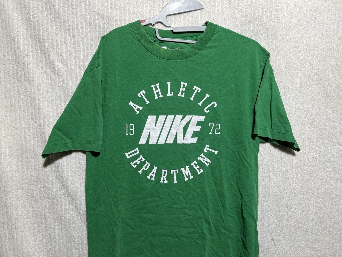 Nike Shirt Mens Large Green White Short Sleeve Swoosh Logo - Main Image