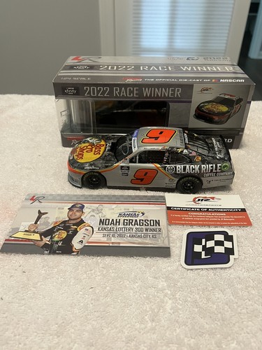 Noah Gragson #9 Bass Pro Shops Kansas Win 2022 1/24 NASCAR Diecast AUTOGRAPHED