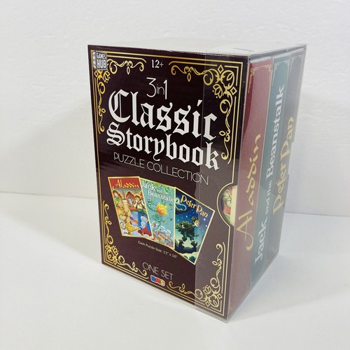 PUZZLE LIBRO DE CUENTOS 3 en 1 Set de Regalo Estantería Aladdin Peter Pan Jack Beanstalk - Imagen 4 de 6