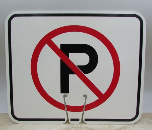 Uline Plastic Traffic Cone Sign, "NO PARKING" Temporary Portable Sign For Cones - product listing photo
