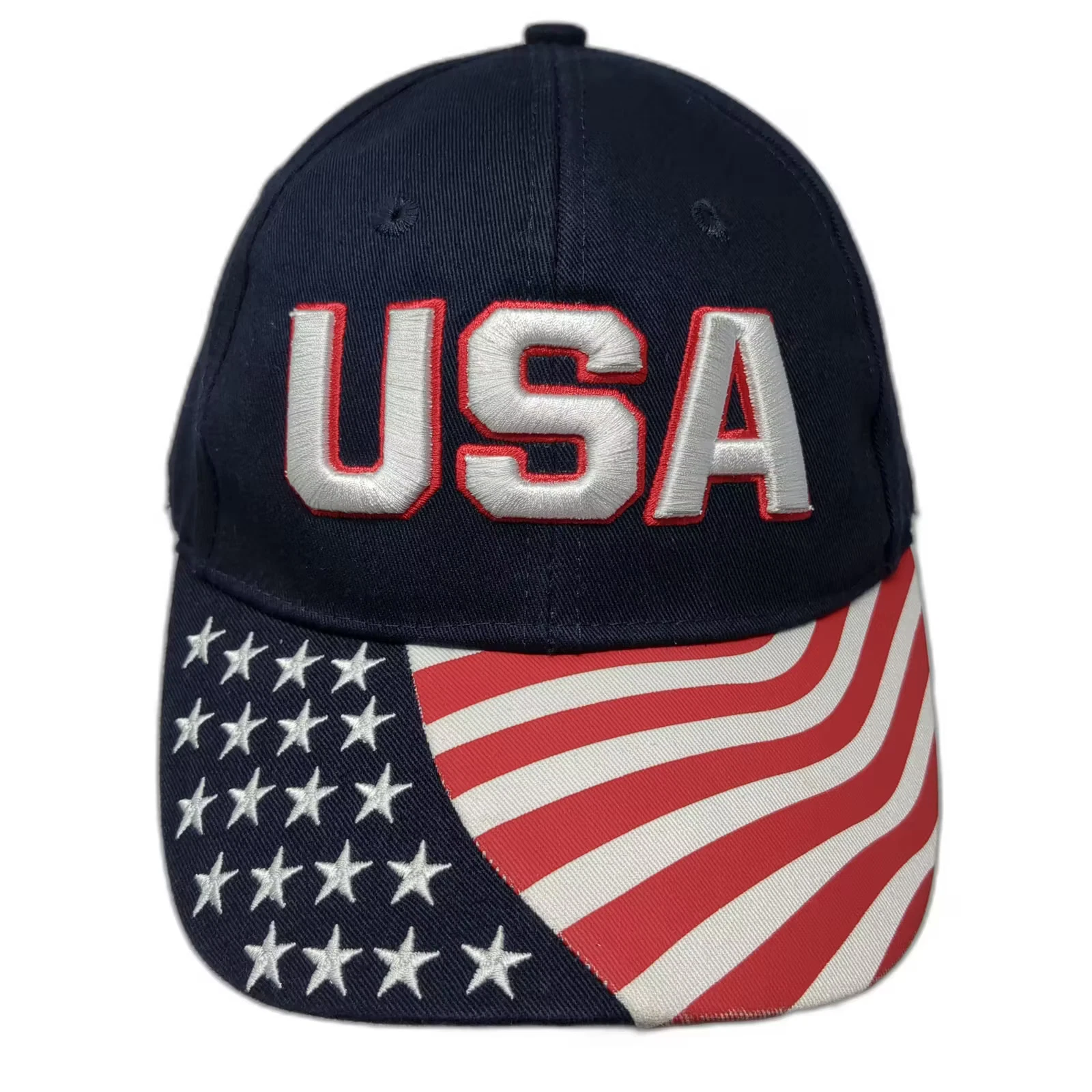 Headwear Concepts USA Baseball Cap Blue One Size American Flag Hat Embroidered