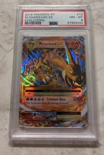 2016 Pokemon XY M Charizard EX Evolutions 13/108 PSA 8