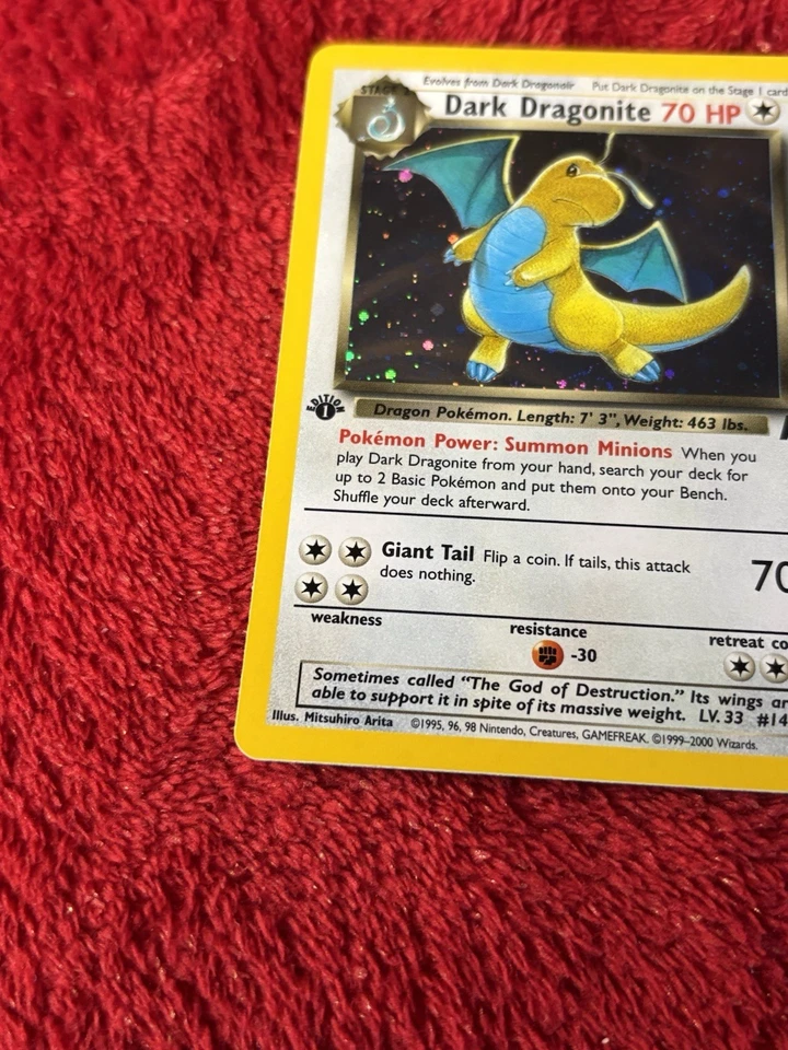 1st Edition Dark Dragonite 5/82 Team Rocket Holo Wotc Vintage Pokemon Card Lp+ - Image 4 of 4