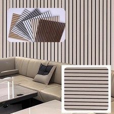3/4pcs Acoustic Wall Panel 60X60CM Wood Slat Oak Effect Decorative 3D Slatted