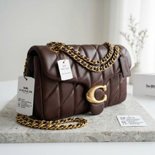 COACH Tabby 26 Quilted Leather Shoulder Bag Brown Crossbody Purse CP149 NEW