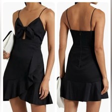 Alice + Olivia Hilda Cut-Out Bow Mini Dress Size 2 NWT $350 Ruffles Wrap 