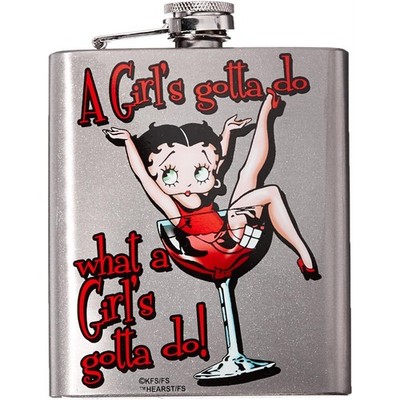 Spoontiques Betty Boop A Girl's Gotta Do What a Girl's Gotta Do Silver Flask