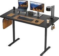 Ergonomic 24" x 55" Black Adjustable Standing Desk with Cabl