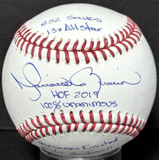 Mariano Rivera Signed MLB Baseball Yankees 11 Stat Auto HOF 5x WS Auto Steiner