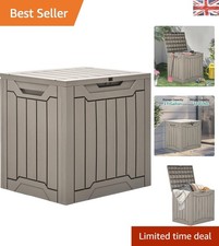 Versatile Light Brown Deck Box - 31 Gallon Storage for Outdoor Furniture & Tools