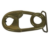 Vintage Solid Brass Safety Pin Belt Buckle Western Style Unique Design