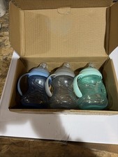 Nuby 3 Piece No-Spill Grip N  Sip Sippy Cup w Soft Flex Spout, 2 Handles, 10 oz