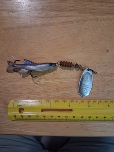 Vintage Mepps 4 Rubber Comet Minnow Line Spinner 5" Fishing Lure French 