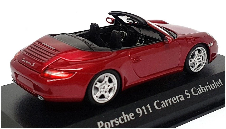 Maxichamps 1/43 Scale 940 063031 - Porsche 911 Carrera S Cabrio - Met Red - Image 2 of 4