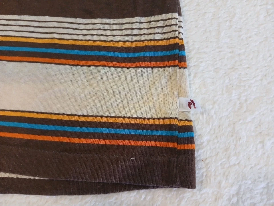 Vintage 70s HANG TEN Striped Collared Shirt Surf Skate Polo Size Med - Image 4 of 4