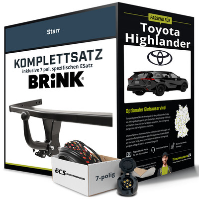Für TOYOTA Highlander Anhängerkupplung starr +eSatz 7pol 12.2019-jetzt NEU PKW
