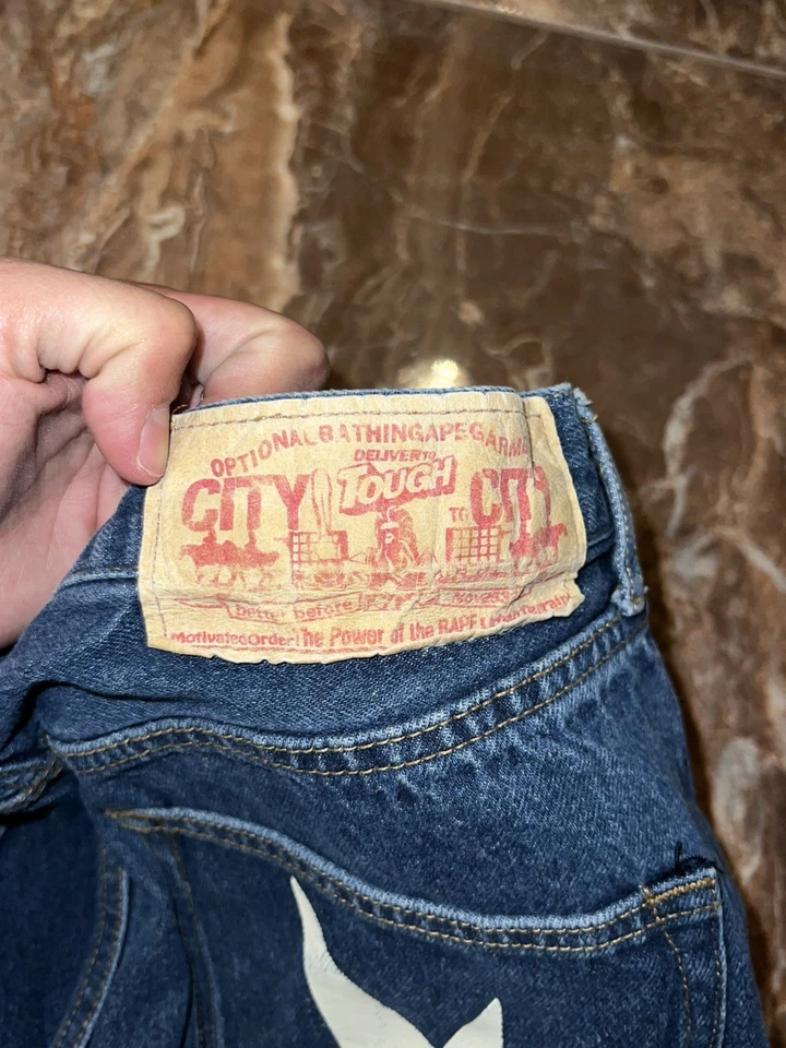 Pantalones de mezclilla A Bathing Ape Bapesta Star Y2k Bape talla 28x27 o talla M como nuevos Foto 3 de 4