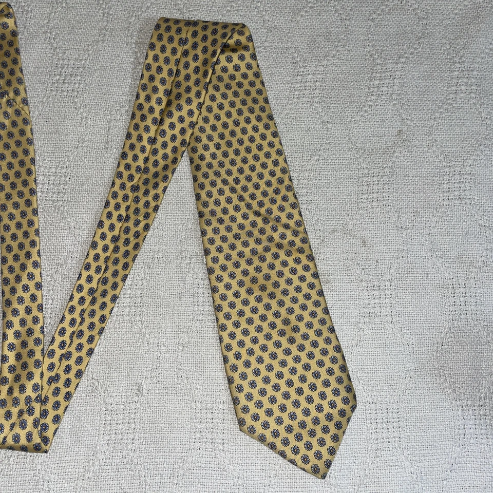 Vestido Brooks Basics masculino gravata tamanho 59” 3,5” amarelo floral negócios formal cidade  - Imagem 4 de 4