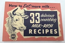 1940s White House Evaporated Milk Recipes Booklet A&P Grocery Stores Vtg Cow