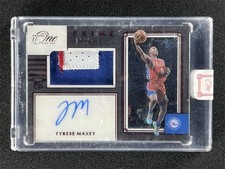 2020-21 Panini One And One Tyrese Maxey Ruby Prime RC Jersey Patch Auto RPA /25