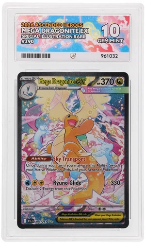 Pokemon Cards - ACE 10 Mega Dragonite Ex Illustration Rare 290/217 Holo Gem MINT