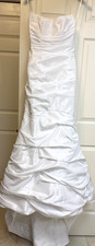 Davids Bridal Wedding Dress Women' Size 0P White Satin Strapless Style 7P9345