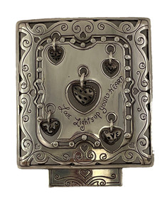 BRIGHTON Designer Nightlight Cover Floating Hearts Silvertone Metal Love