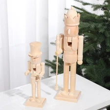 2 Pcs Christmas Nutcracker Ornaments Neutral Nutcracker Figures 10'' 15''Chri...