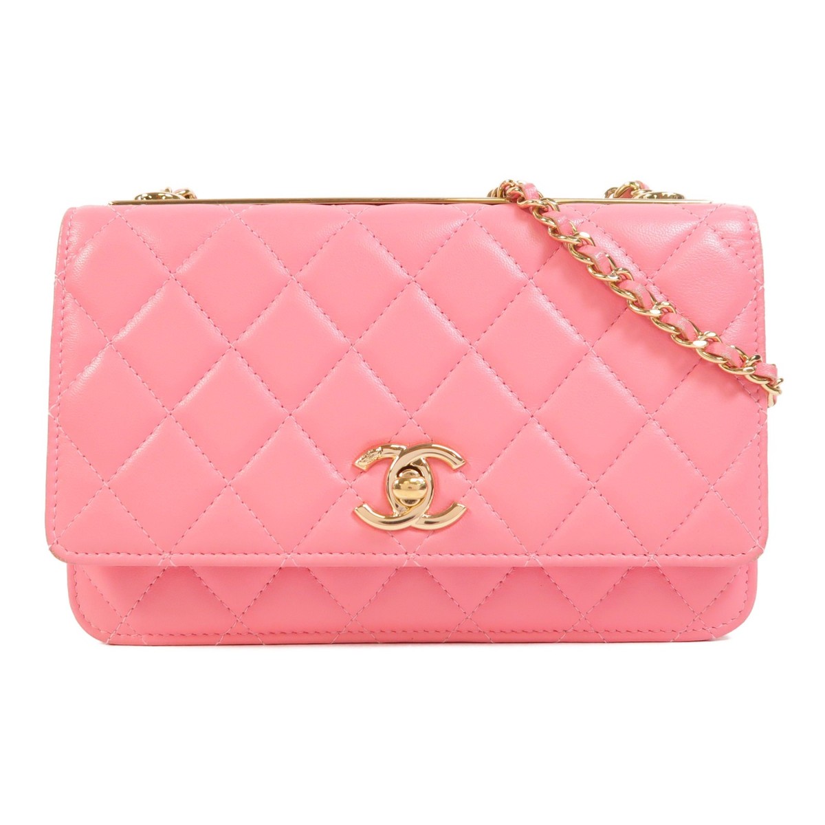 CHANEL CC GHW WOC Wallet On Chain Shoulder Bag A80982 Lambskin