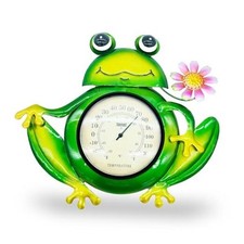 Decorative Frog Wall Thermometer - Waterproof Indoor/Outdoor 10Inch Frog