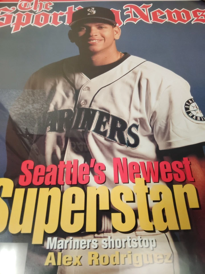 Póster Enmarcado Vintage Años 90 Alex Rodríguez Seattle Mariners The Sporting News RARO Foto 2 de 4