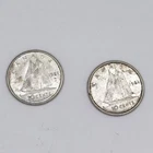 1961 Canadian Dimes - Canada 10 Cent Coins - 80% Silver - Lot of 2